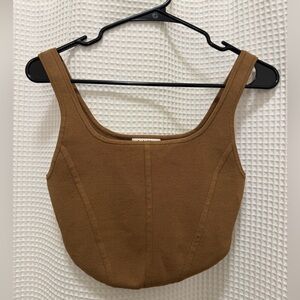 Babaton Brown Structured Crop Top - size M
